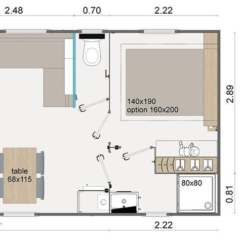 MOBILHOME 4 personnes - Confort 30m² (2 chambres) - terrasse semi couverte