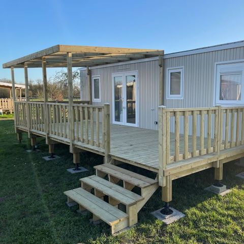 MOBILHOME 6 personnes - Confort 35M2 (3ch-6 pers) + terrasse couverte