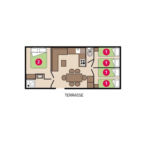 MOBILHOME 6 personnes - Famille 6 personnes