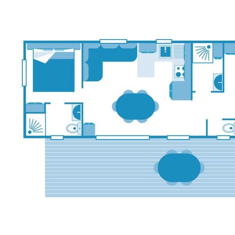 Mobilheim 6 Personen - COTTAGE 6p 3ch 2Sdb ***