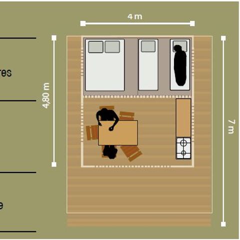 TIENDA DE CAMPAÑA 4 personas - ALBERGUE DE ALGODÓN NATURAL (sin instalaciones sanitarias)