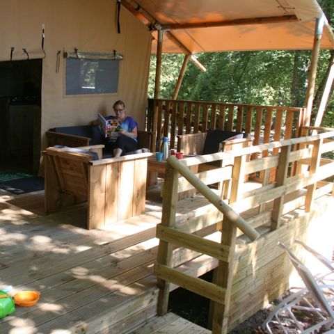 TIENDA DE LONA Y MADERA 5 personas - SAFARI WOODY (sin instalaciones sanitarias)