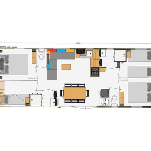 MOBILHOME 8 personnes - 4 chambres - 2 salles d'eau