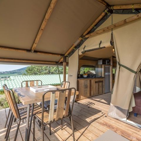 SAFARITENT 5 personen - Lodge met aangrenzende badkamer - 34m²