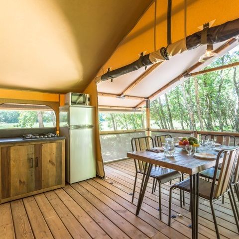 SAFARITENT 5 personen - Lodge met aangrenzende badkamer - 34m²