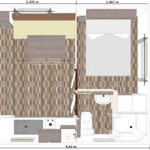 MOBILHOME 2 personas - CLASSIC 18-1 - max 2 adultos - TV, 1 habitación, 18m aprox.