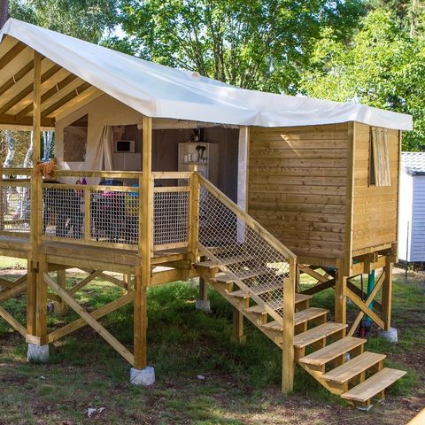 UNIEKE ACCOMMODATIE 5 personen - INSOLITE 25-2 (Cabane sur pilotis Ecologe); max 4 volwassenen (stapelbed) TV