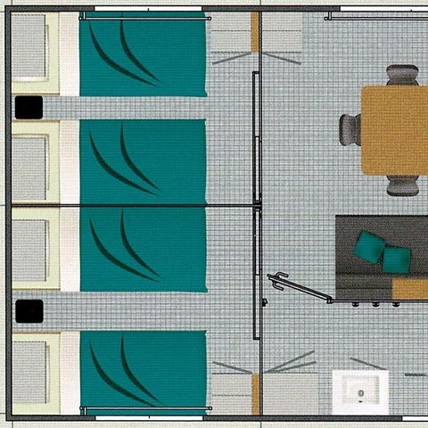 MOBILE HOME 8 people - PRIVILEGE 34-3 - max 6 adults - TV, 3 bedrooms (bed 160*200), approx 34m², dishwasher, toaster, espresso machine, 2 deckchairs