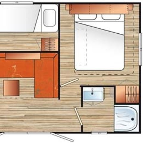 CASA MOBILE 6 persone - CLASSIC 30-3LS (Casa mobile Visio) - max 6 adulti - TV, 3 camere (letti a castello), ca. 30m