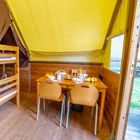 TENDA IN TELA E LEGNO 4 persone - Canadese con 2 camere da letto