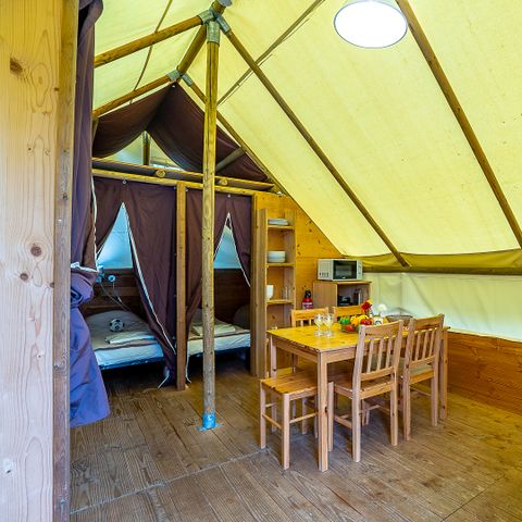 TENDA IN TELA E LEGNO 6 persone - Trappeur 3 camere da letto