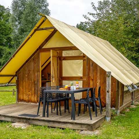 TENDA IN TELA E LEGNO 6 persone - Trappeur 3 camere da letto