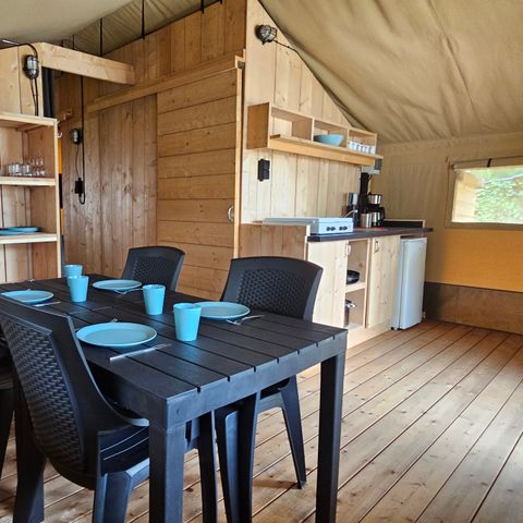 CANVAS AND WOOD TENT 6 people - Camping Vallee de L'Our - Safari tent 6 persons incl. sanitary facilities