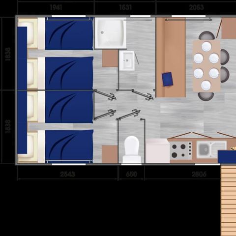 MOBILHOME 6 personas - 3 habitaciones