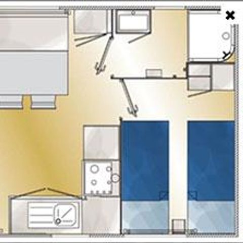MOBILHEIM 4 Personen - MORGANE ANA CASSANDRE Mobilheim Confort 31m² - 2 Zimmer auf Parzelle >100m2
