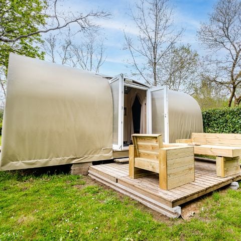 Bungalowtent 4 personen - Coco Sweet 17 m2 - 2 slaapkamers met overdekt terras / zonder sanitair