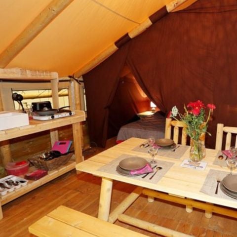 Safaritent 4 personen - Lodge tent 10 + 20 m² - 2 slaapkamers / geen sanitair