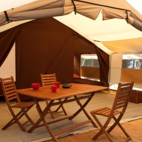 Safaritent 4 personen - Lodge tent 10 + 20 m² - 2 slaapkamers / geen sanitair