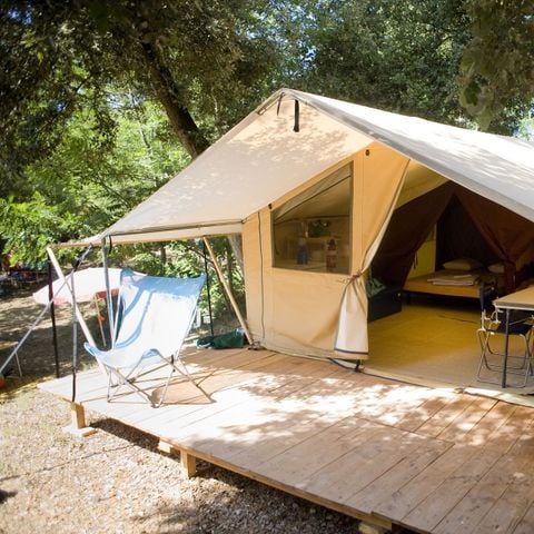 Safaritent 4 personen - Lodge tent 10 + 20 m² - 2 slaapkamers / geen sanitair