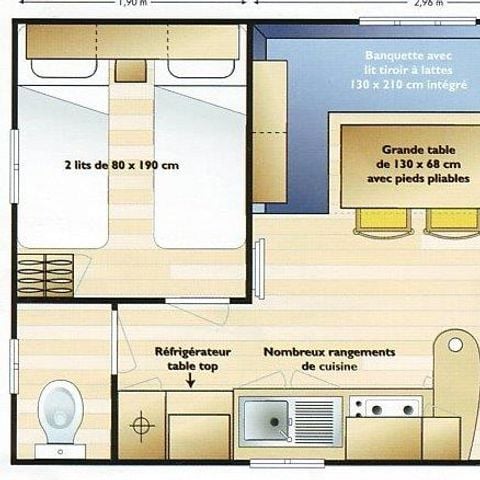 MOBILHOME 4 personnes - SUPER MERCURE 28m² / 2 chambres - sans terrasse