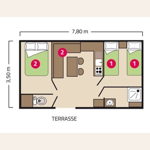 MOBILE HOME 5 people - ATLANTIQUE - 2 bedrooms