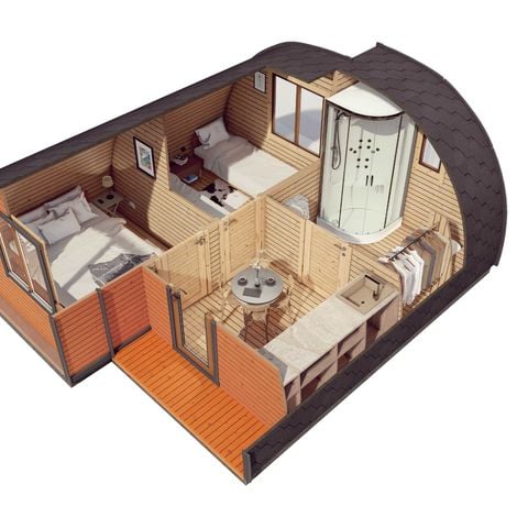 UNIEKE ACCOMMODATIE 4 personen - Dubbele capsule - 30m² - 2 kamers 4pers