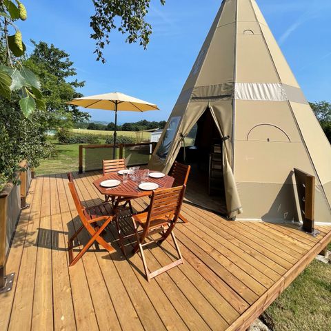 TENDA DA CAMPEGGIO 4 persone - Tenda TIPI da 4 posti letto / 2 camere da letto con bagno e toilette