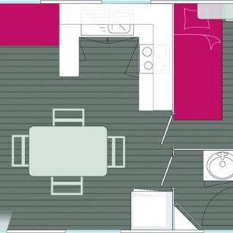 CASA MOBILE 4 persone - Mobilhome FLORES 31m² - 2 camere da letto + terrazza coperta