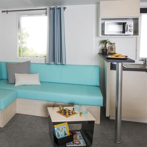 Stacaravan 6 personen - BAHAMAS 36m² - 3 kamers - Overdekt terras