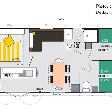 MOBILHOME 6 personas -  31m² Zona Premium