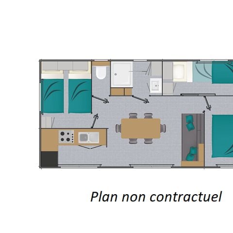 MOBILHOME 6 personnes - Grand Large 34m² (3 chambres) + terrasse