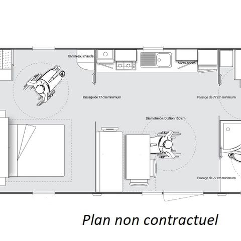 MOBILHOME 4 personnes - Mobil home Java 30m2 (2 chambres) + terrasse PMR