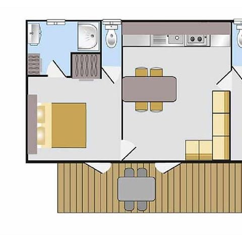 Stacaravan 4 personen - COTTAGE Nautilus Premium 4p 2bed 2bad Clim