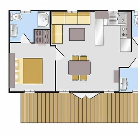 Stacaravan 6 personen - COTTAGE Nautilus Premium 6p 3bed 2bath Clim