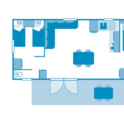 MOBILHOME 4 personnes - COTTAGE 4p 2ch ****