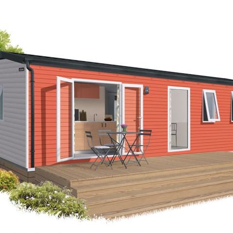 Stacaravan 6 personen - MOBIL HOME CONFORT 6 PLAATSEN SAM 3 slaapkamers haardroger inductiekookplaat vaatwasser