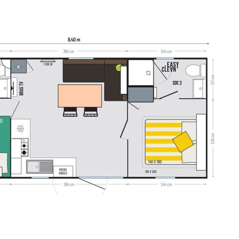 MOBILE HOME 4 people - 2 bedrooms Aqua 2 bathrooms