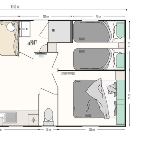 MOBILHOME 4 personnes - Loggia Bay 2 chambres