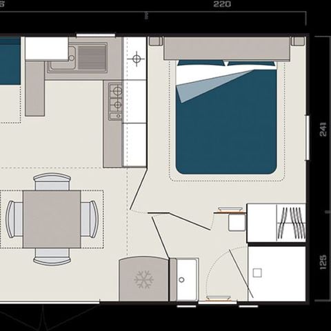 Stacaravan 6 personen - Super Cordelia 3 slaapkamers