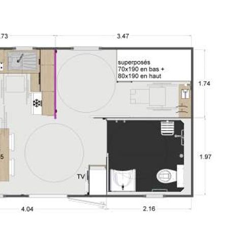 MOBILHOME 6 personnes - PMR 2 chambres