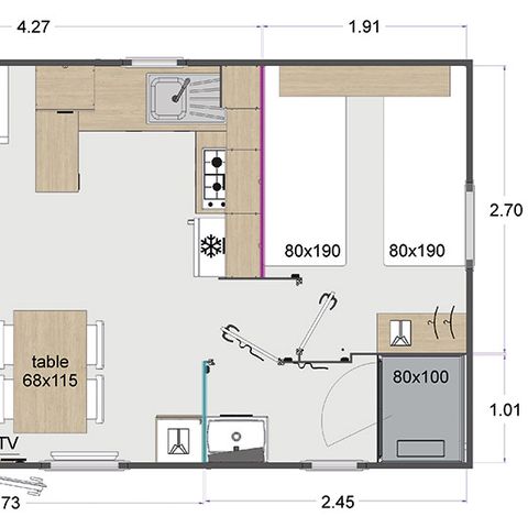 CASA MOBILE 4 persone - FLORES MH2 32 mq