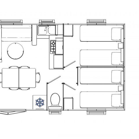 MOBILHOME 8 personas - Casa móvil de 3 dormitorios Smala