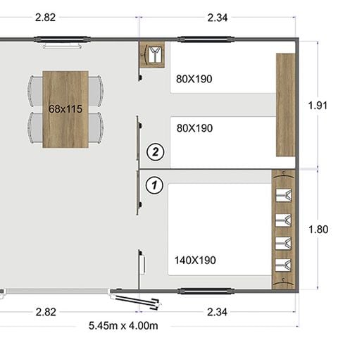 MOBILHOME 4 personas - Cabaña (sin instalaciones sanitarias) TITHOME