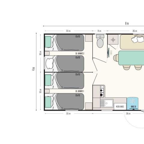 MOBILHEIM 7 Personen - Super Titania 3 Schlafzimmer mit Terrasse und Klimaanlage