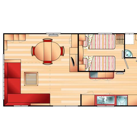 CASA MOBILE 4 persone - Mobil Home Classic 3 Camere 4 Persone Aria condizionata + TV