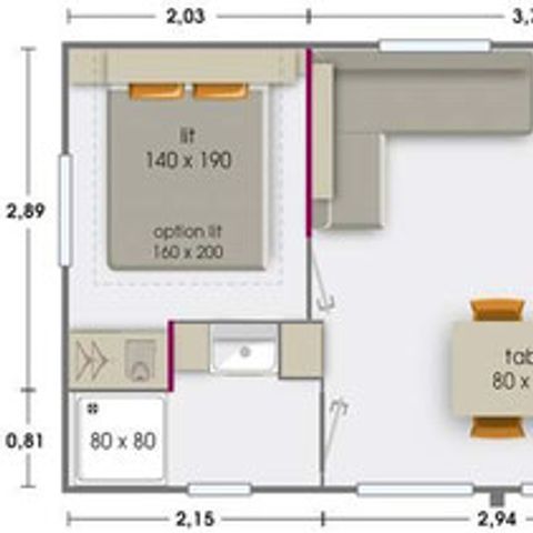 MOBILHOME 8 personas - 3 habitaciones