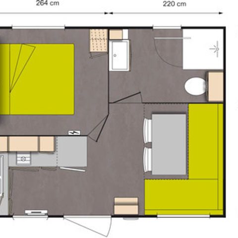 MOBILE HOME 2 people - 19m² 1bedroom