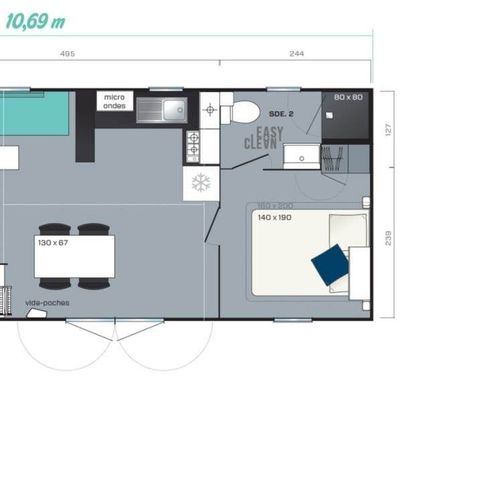 MOBILHOME 6 personas - Cottage 40m² 6 pers 3 Dormitorios 2 Baños