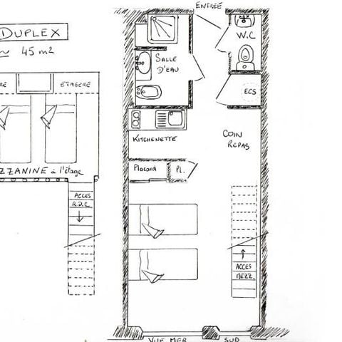 Studio 4 Personen - Duplex - Meerblick