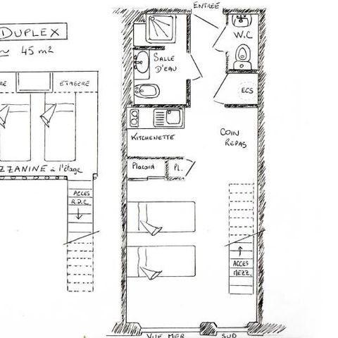 STUDIO 4 people - Duplex - Sea View